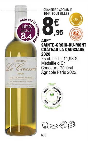 aop sainte-croix-du-mont château la caussade 2020