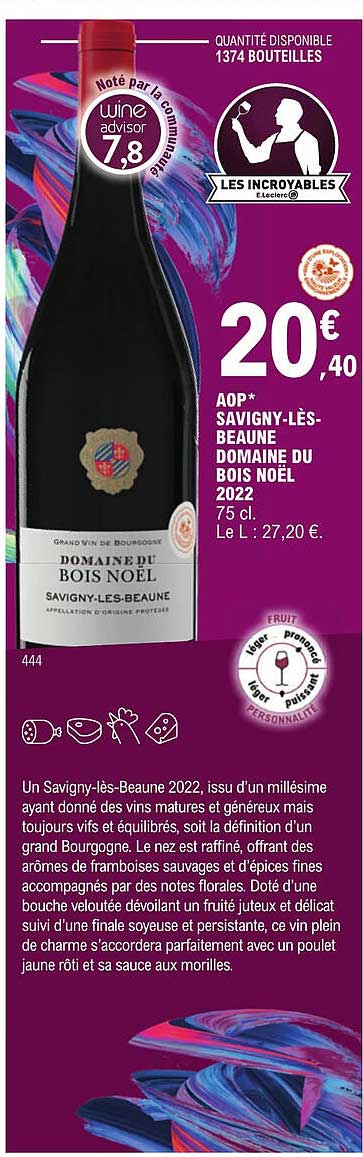aop savigny-lès-beaune domaine du bois noël 2022