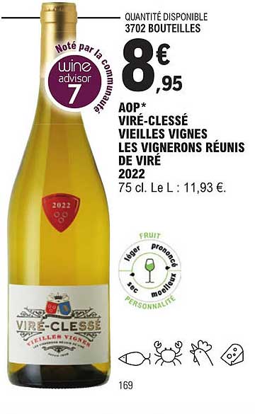 aop viré-clessé vieilles vignes les vignerons réunis de viré 2022