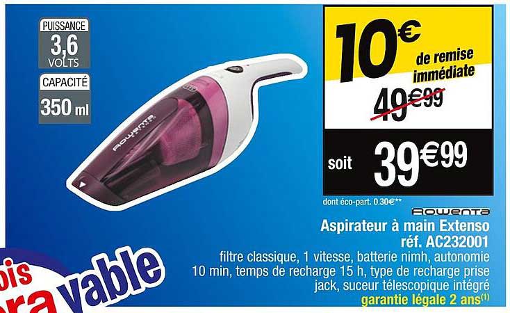 aspirateur à main extenso rowenta réf. ac232001