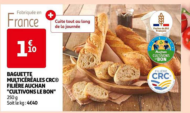 Baguette Multicéréales Crc Filière Auchan "cultivons Le Bon"