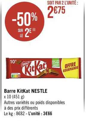 Barre KitKat Nestlé