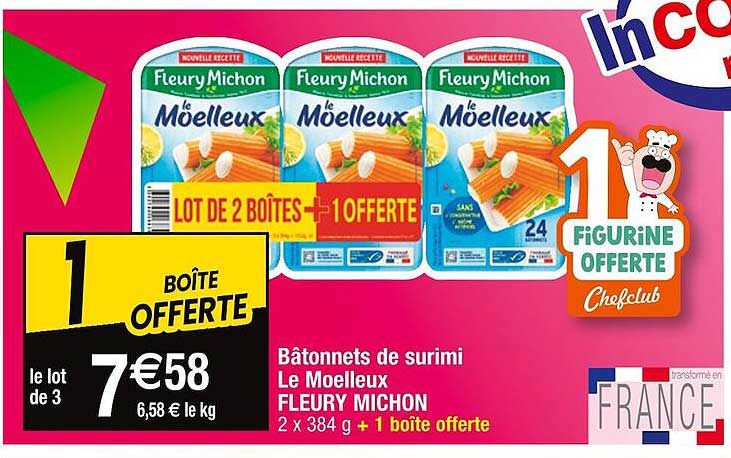 bâtonnets de surimi le moelleux fleury michon