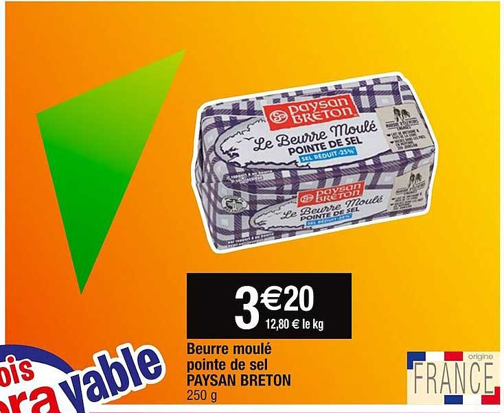 beurre moulé pointe de sel paysan breton