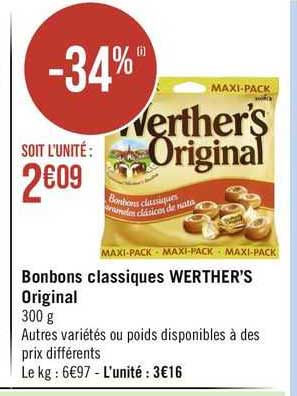 bonbons classiques werther's original