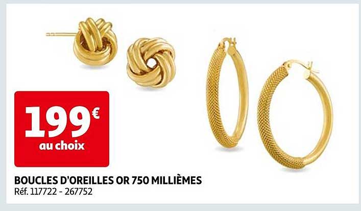 boucle d'oreilles or 750 millièmes