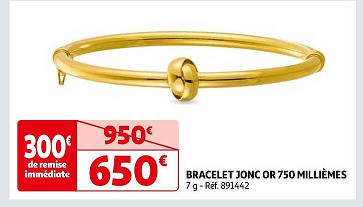 bracelet jonc or 750 millièmes