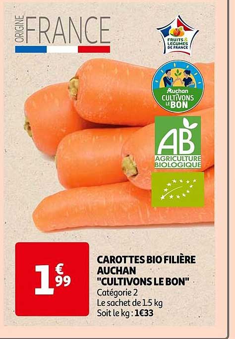 carottes bio filière auchan "cultivons le bon"