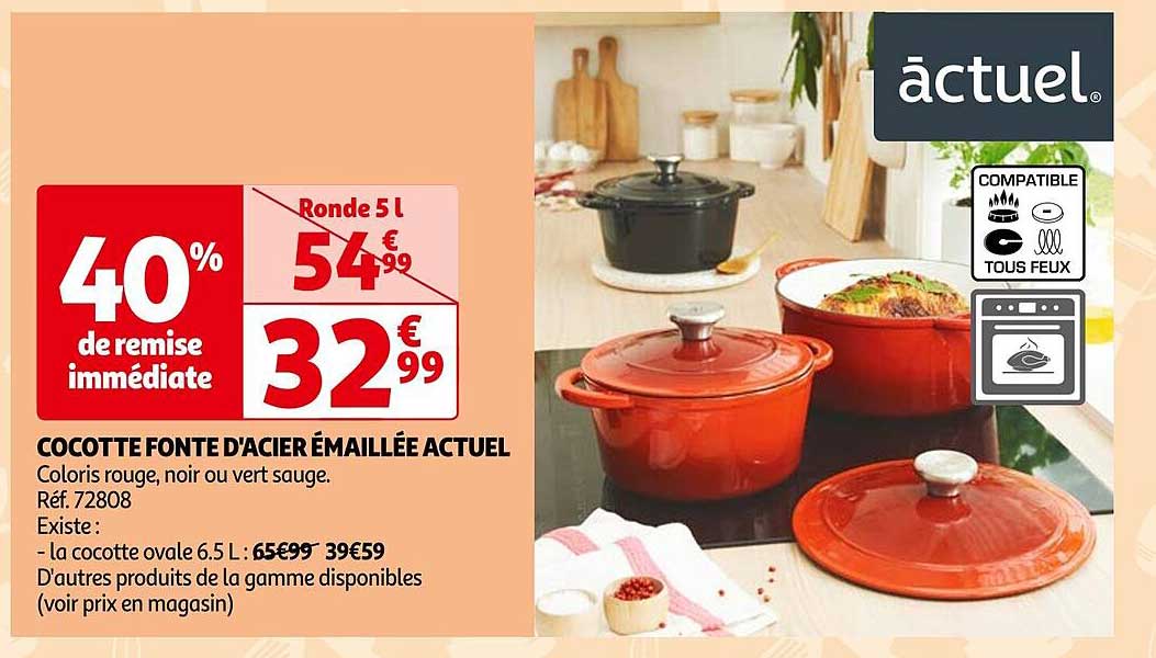 cocotte fonte d'acier émaillée actuel