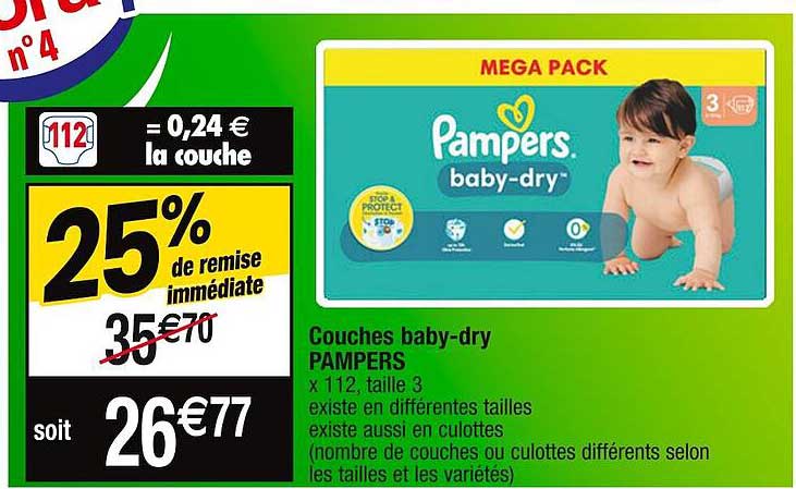 couches baby-dry pampers