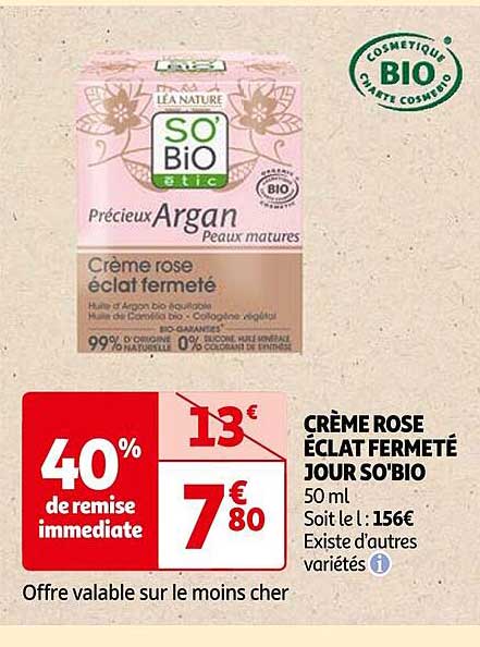 crème rose éclat fermeté jour so'bio