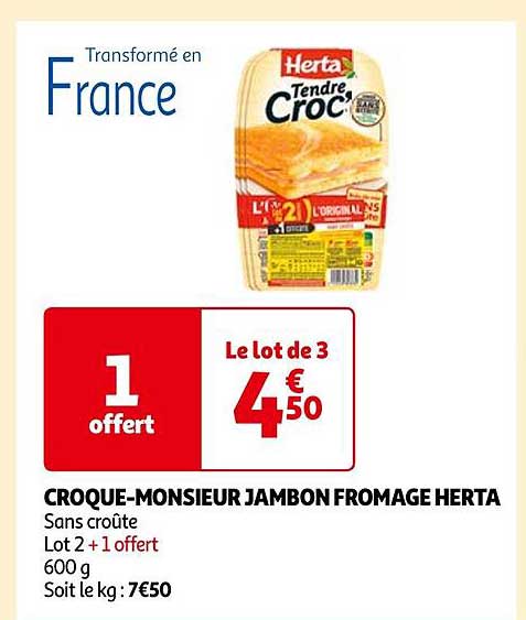 croque-monsieur jambon fromage herta