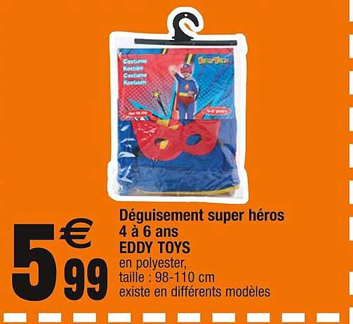 déguisement super héros 4 à 6 ans eddy toys