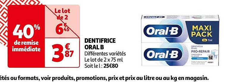 dentifrice oral b