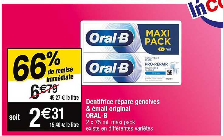 dentifrice répare gencives & émail original oral-b