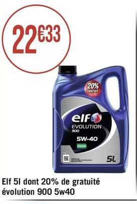 elf 5 l dont 20% de gratuité évolution 900 5w40