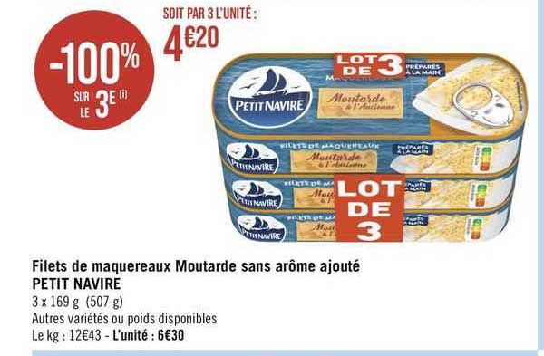 filets de maquereaux moutarde sans arôme ajouté petit navire