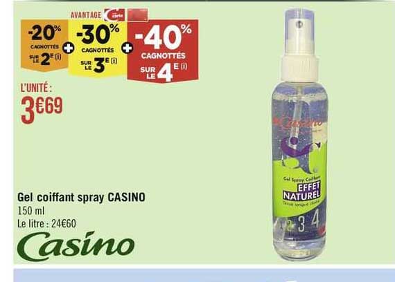 gel coiffant spray casino