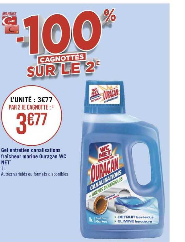 Gel Entretien Canalisations Fraîcheur Marine Ouragan Wc Net