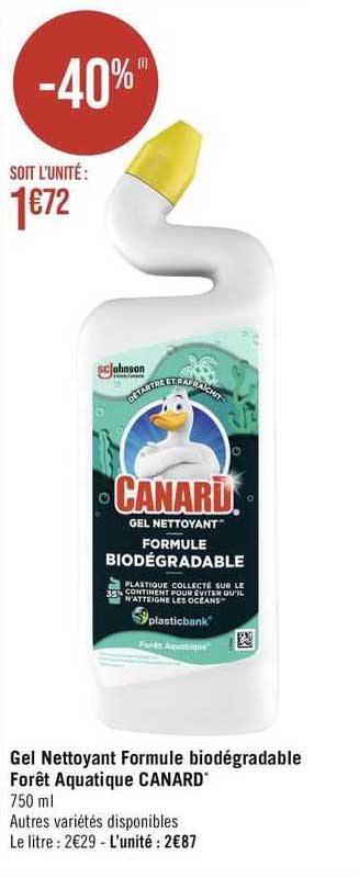 gel nettoyant formule biodégradable forêt aquatique canard