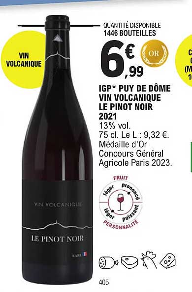 igp puy de dôme vin volcanique le pinot noir 2021