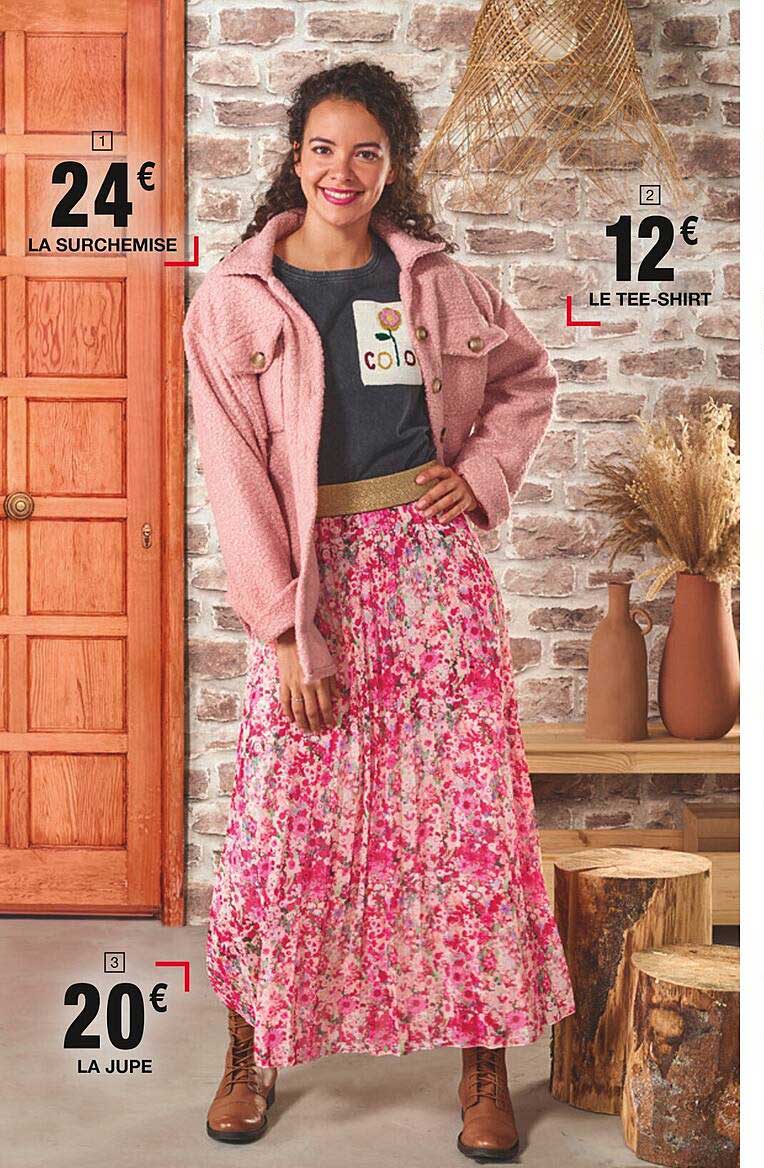 la surchemise, le tee-shirt, la jupe