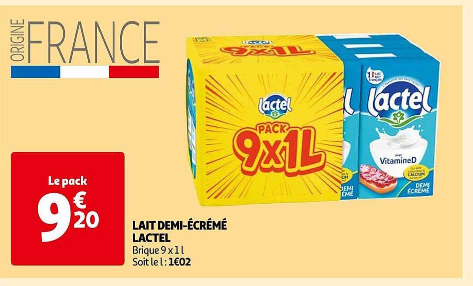 lait demi-écrémé lactel