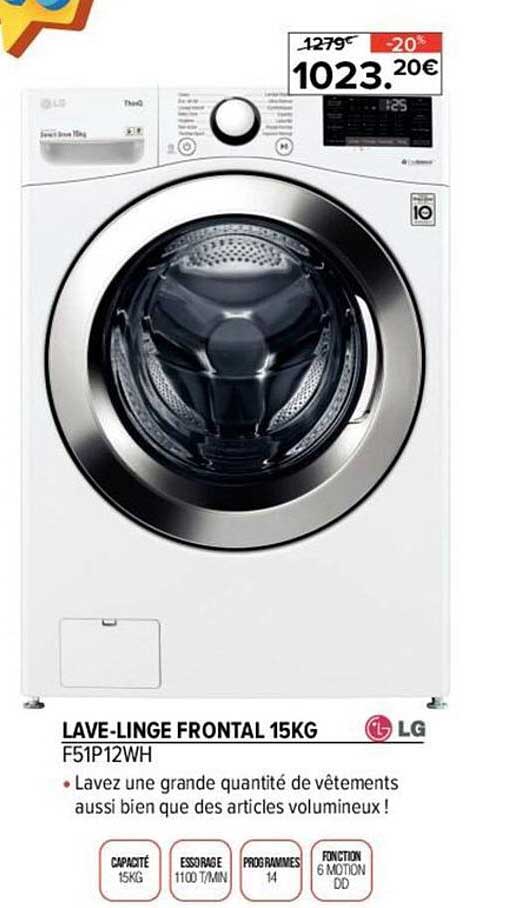 lave-linge frontal 15kg lg