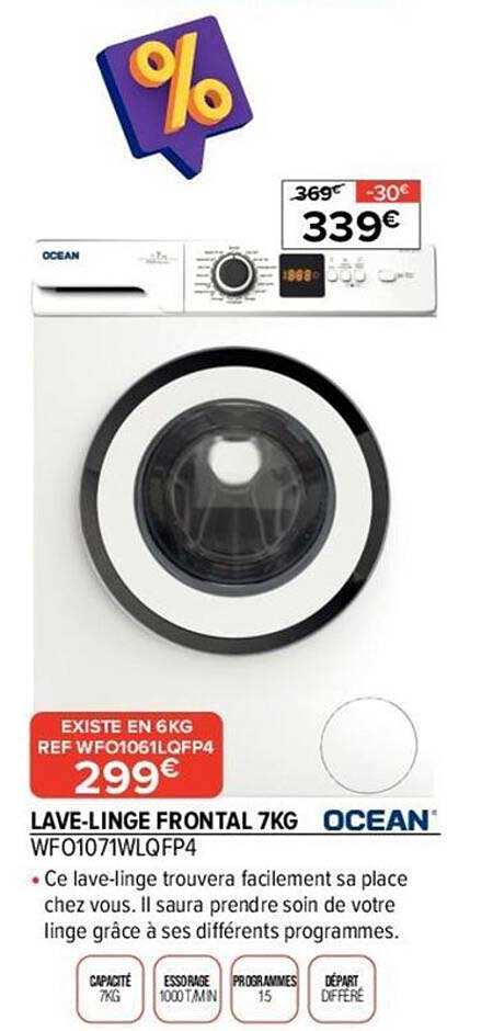 lave-linge frontal 7kg océan