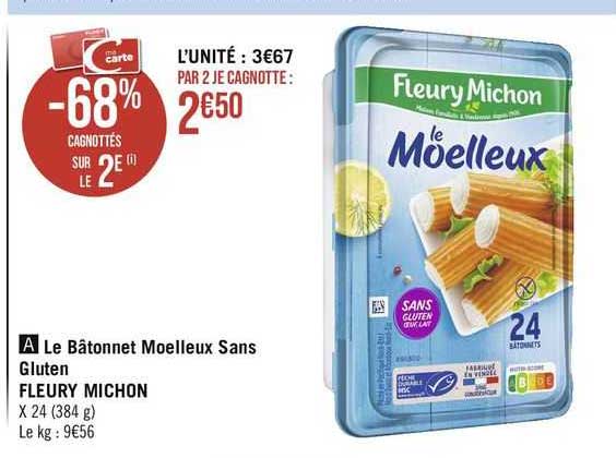 le bâtonnet moelleux sans gluten fleury michon