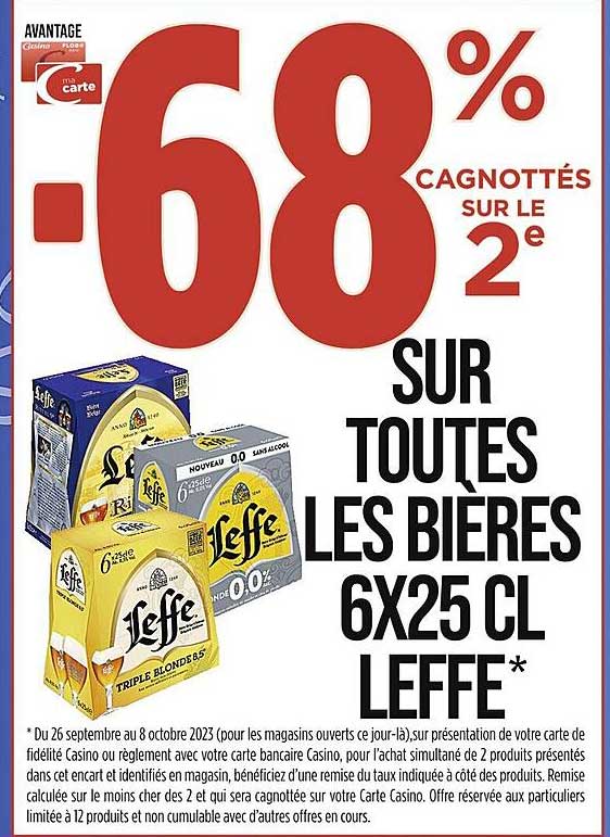 les bières 6 x 25cl leffe