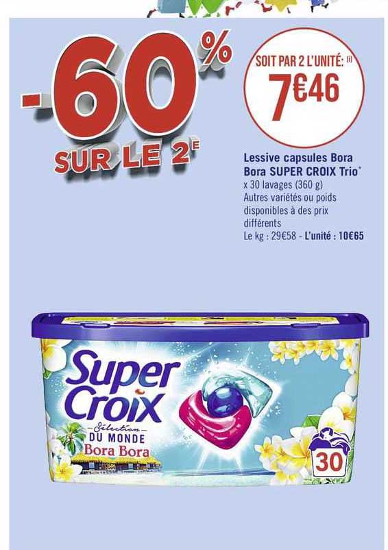 Lessive Capsules Bora Bora Super Croix Trio