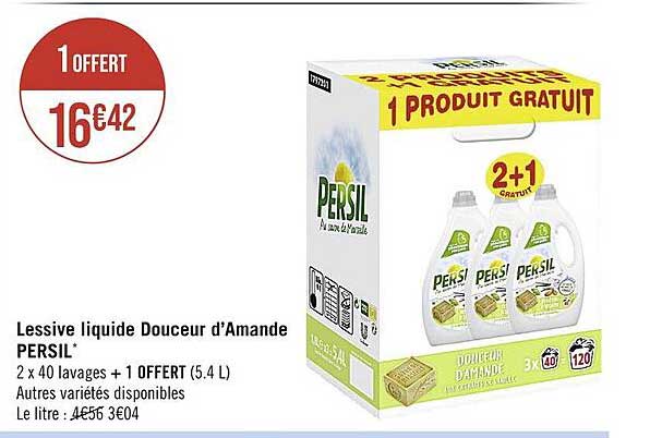 lessive liquide douceur d'amande persil