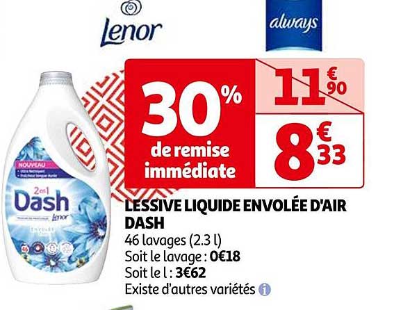 Lessive Liquide Envolée D'air Dash