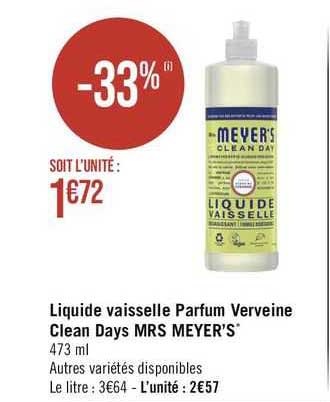 liquide vaisselle parfum verveine clean days mrs meyer's