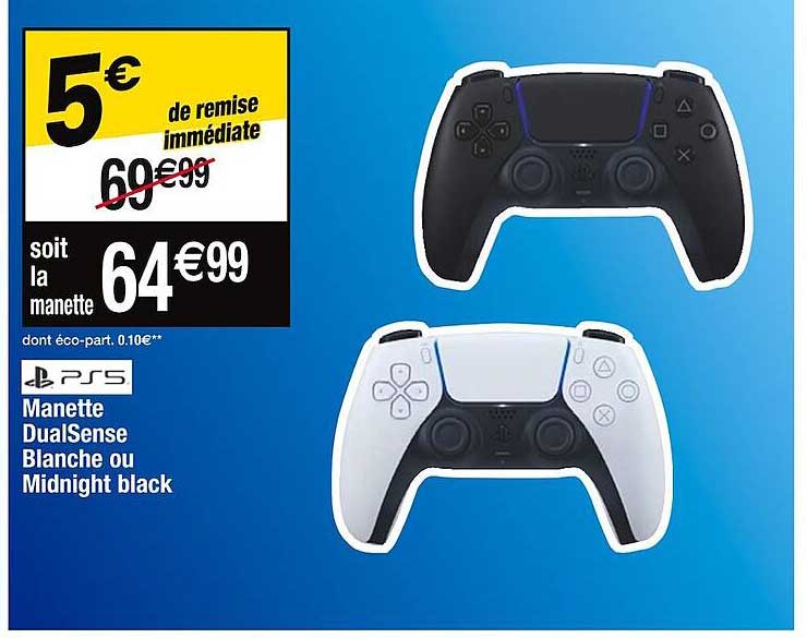 manette dualSense blanche ou midnight black