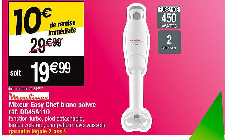 Mixeur Easy Chef Blanc Poivre Moulinex Dd45a110