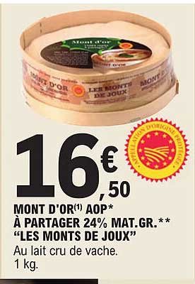 mont d'or aop à partager 24% mat.gr. "les monts de joux"