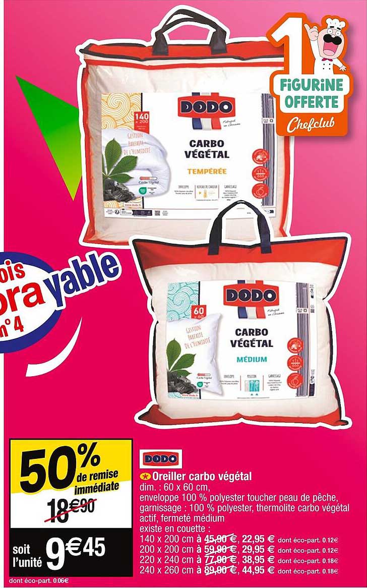 oreiller carbo végétal dodo