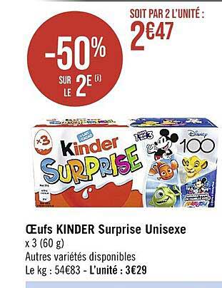 œufs Kinder Surprise Unisexe