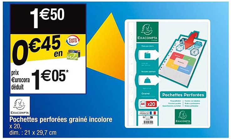 pochettes perforées grainé incolore exacompta