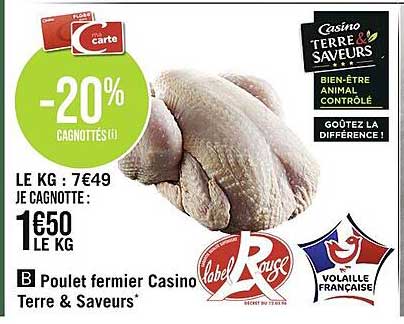 Poulet Fermier Casino Terre & Saveurs