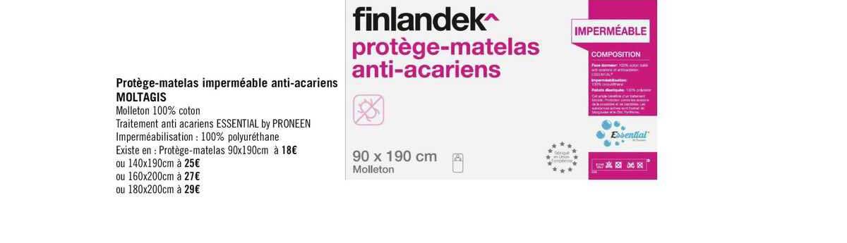 protège-matelas imperméable anti-acariens moltagis finlandek^