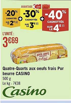 quatre-quarts aux œufs frais pur beurre casino
