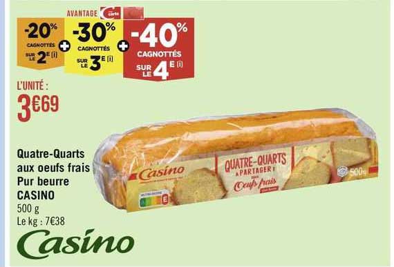 quatre-quarts aux œufs frais pur beurre casino