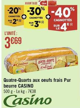 Quatre-quarts Aux œufs Frais Pur Beurre Casino
