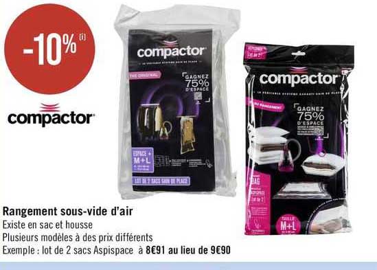 Rangement Sous-vide D'air Compactor