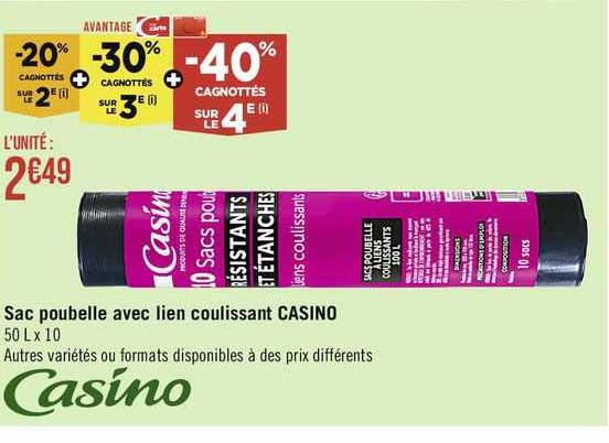 Sac Poubelle Avec Lien Coulissant Casino