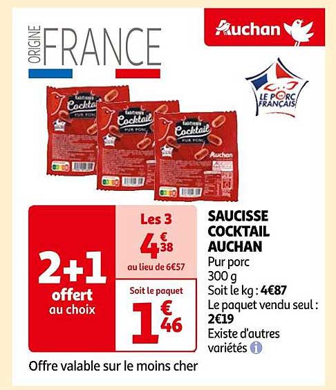 Saucisse Cocktail Auchan