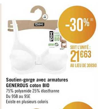 soutien-gorge avec armatures generous coton bio